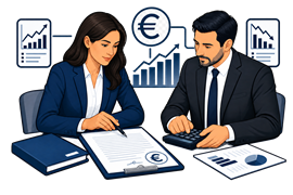 Two finance professionals determining the final purchase price under the SPA